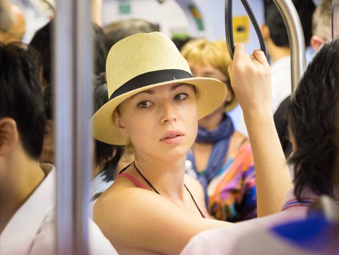 Girl in a bus